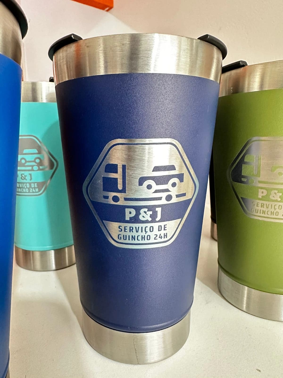 Copo Térmico com Tampa Deslizante Azul marinho