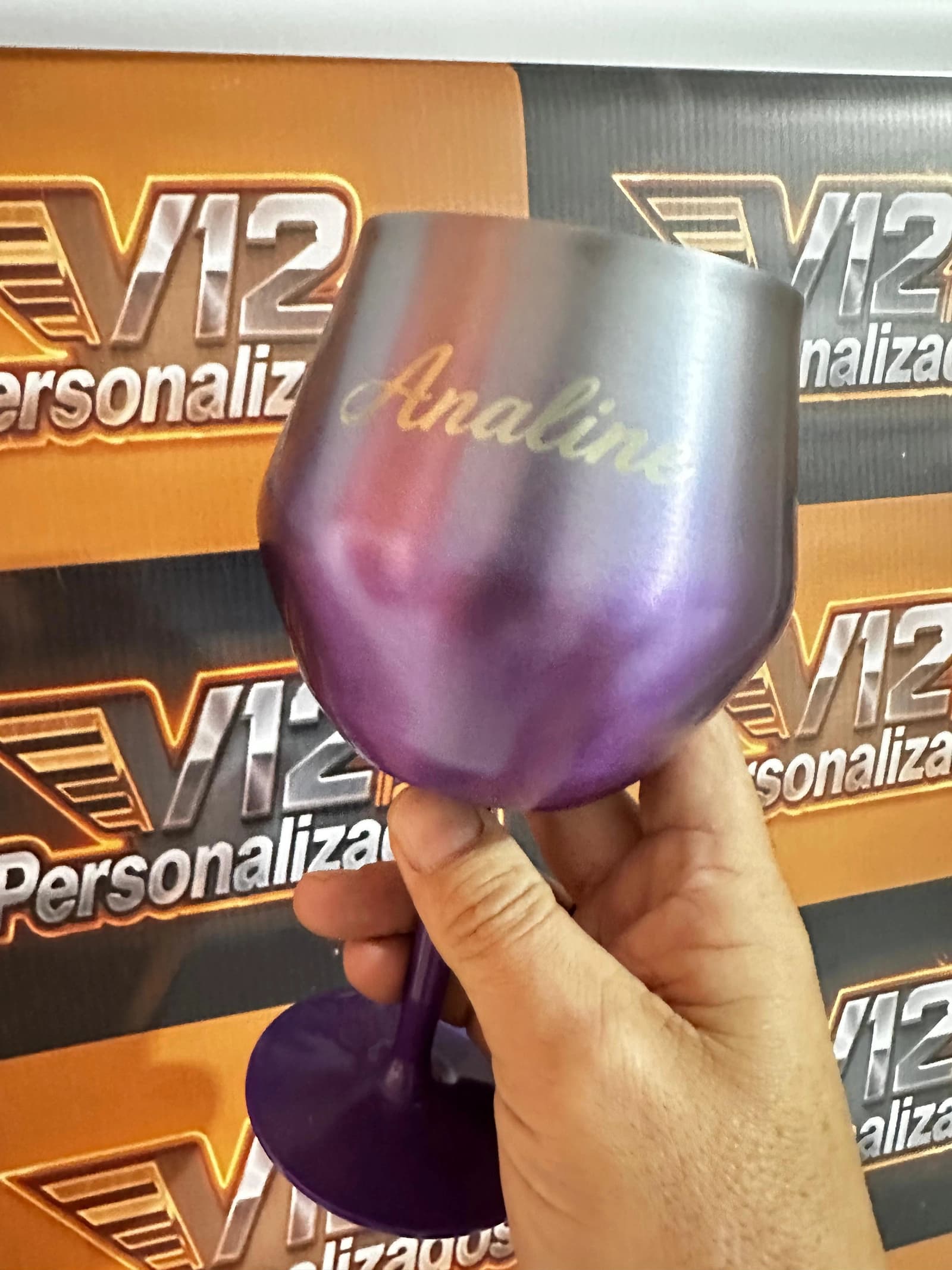 Taça Roxa Metálica Degradê